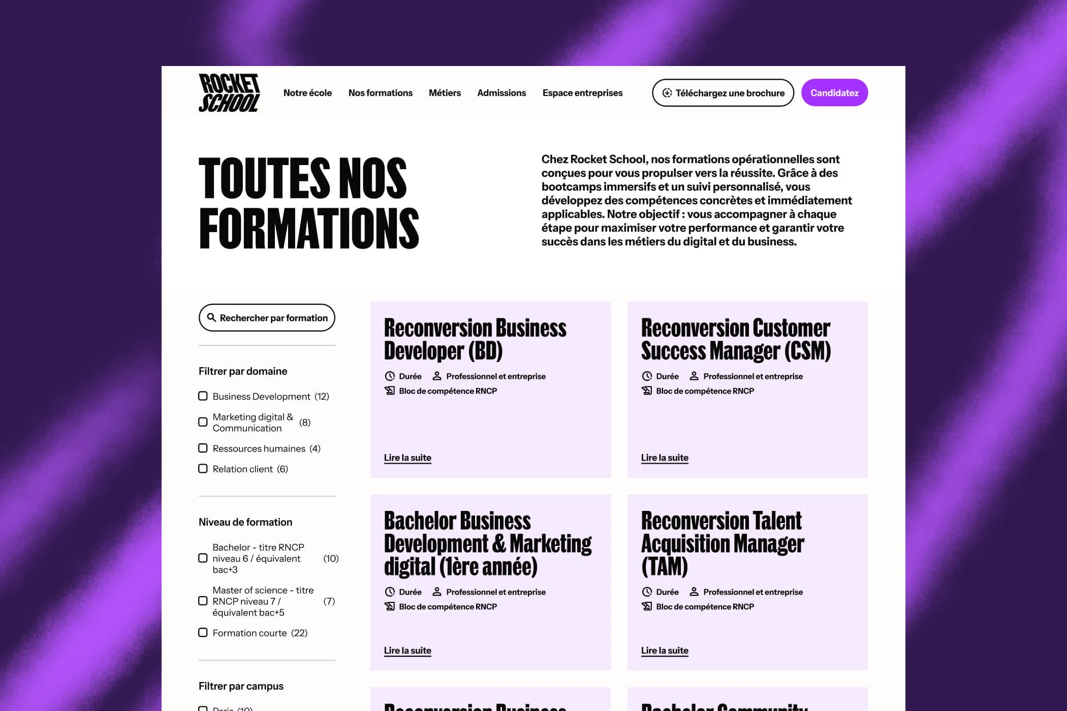 Aperçu du projet 'Rocket School n°2'